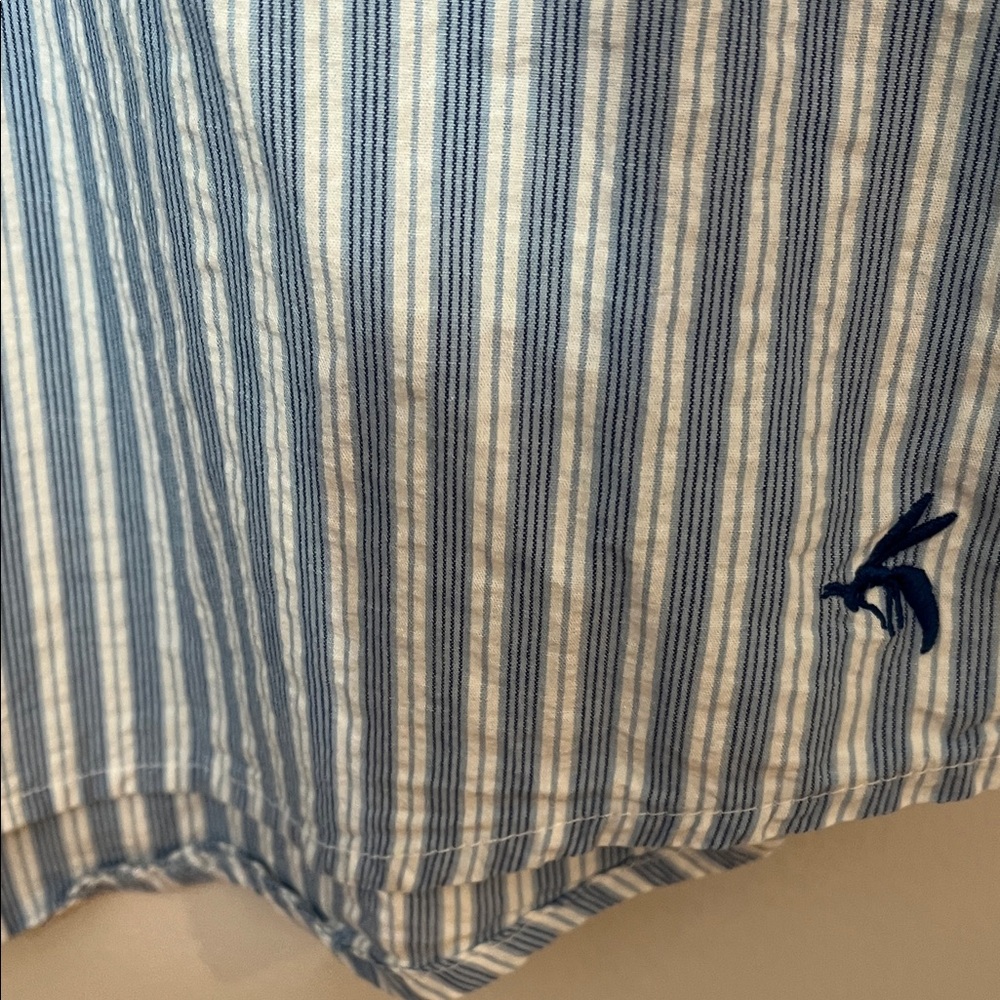 Club Room Men's Blue Striped Button Down Shirt Size XXL 100% Cotton Fitted - Picture 4 of 5